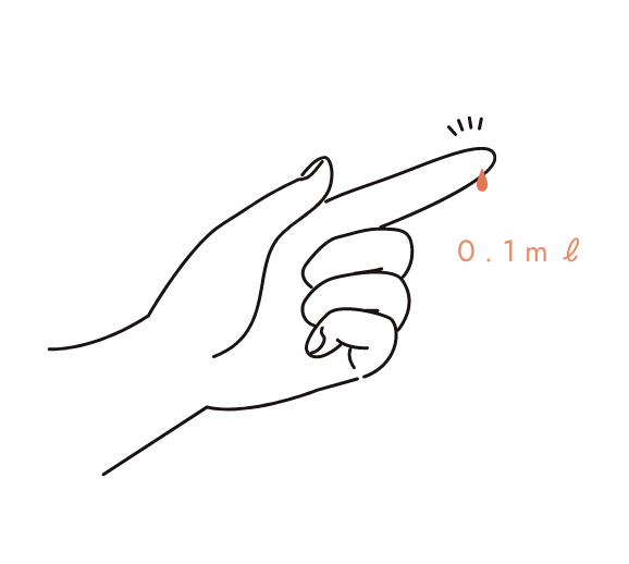 指から0.1mlの血液採取